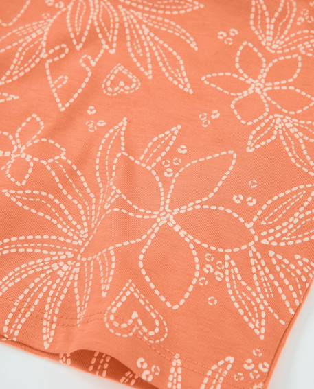 T-shirt fille en maille avec encolure carrée Orange 4 - vertbaudet enfant 