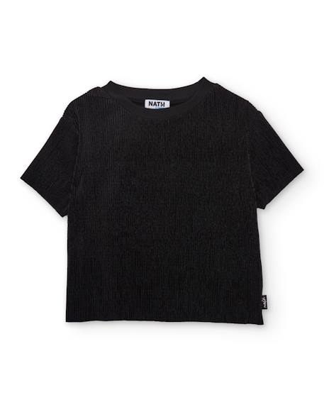 Fille-T-shirt, sous-pull-T-shirt fille en maille côtelée