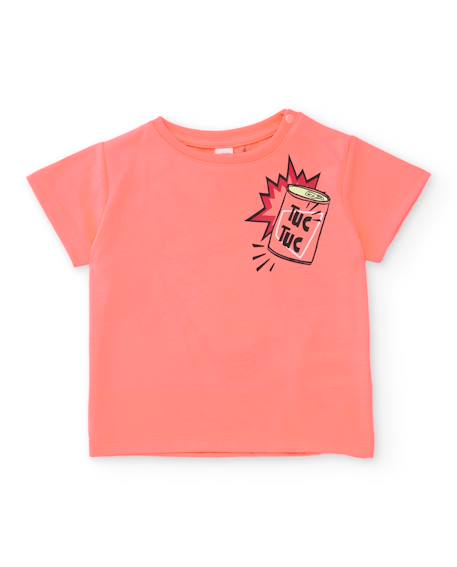 T-shirt garçon en maille avec motif style pop Orange 1 - vertbaudet enfant 