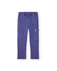 -Pantalon garçon en tissu tissé avec design cargo