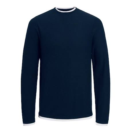 Pull garçon manches longues twinn knit neck Gris+Marine+Noir 4 - vertbaudet enfant 