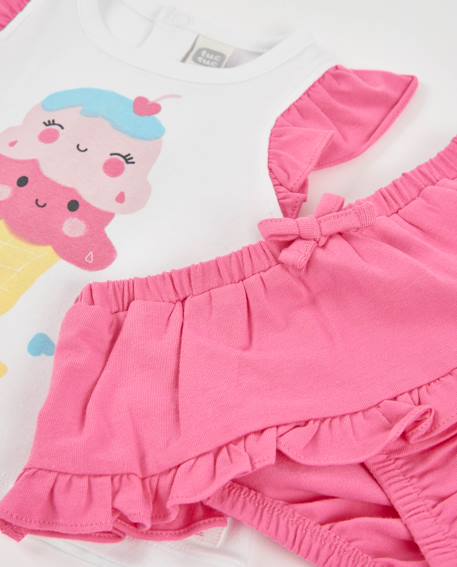 Ensemble en tricot pour nouveau-né avec volants Blanc 6 - vertbaudet enfant 