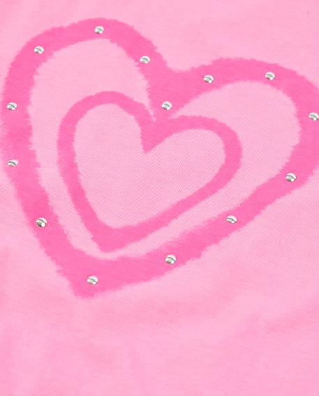 T-shirt fille en maille avec applications brillantes Rose 4 - vertbaudet enfant 