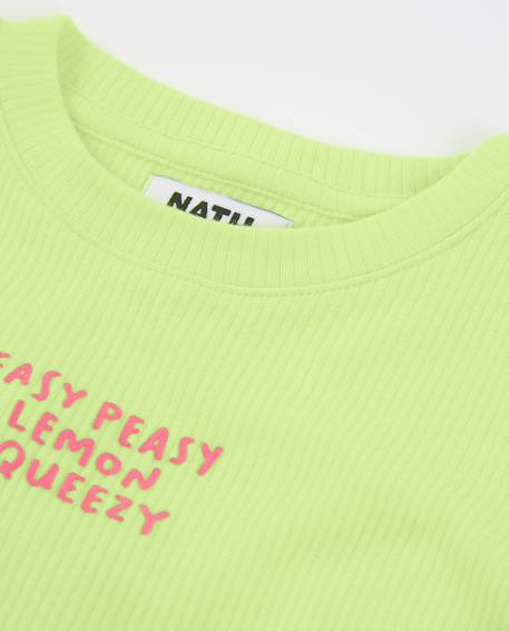 T-shirt fille en maille côtelée Vert 3 - vertbaudet enfant 