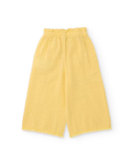 Pantalon pour fille en tissu coupe culotte Jaune 2 - vertbaudet enfant 