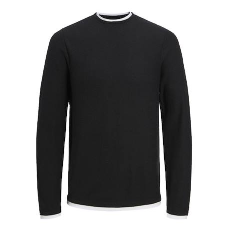 Pull garçon manches longues twinn knit neck Gris+Marine+Noir 6 - vertbaudet enfant 