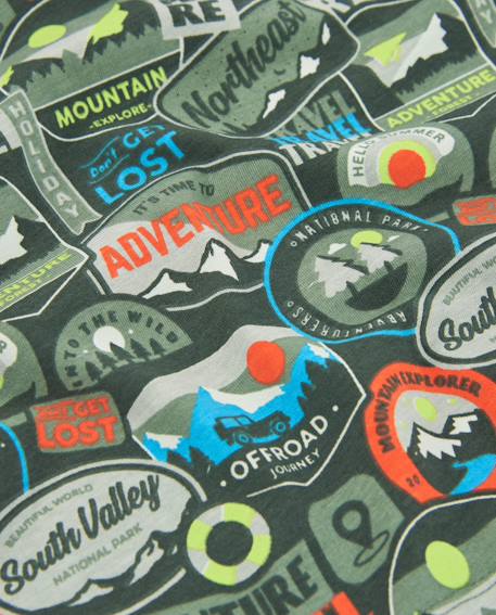 T-shirt garçon en maille à thématique aventurière Vert 4 - vertbaudet enfant 
