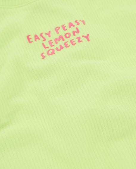 T-shirt fille en maille côtelée Vert 4 - vertbaudet enfant 