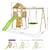 Aire de jeux bois, 2 balançoires, nid, toboggan, escalade, cabane woodi Marron 4 - vertbaudet enfant 