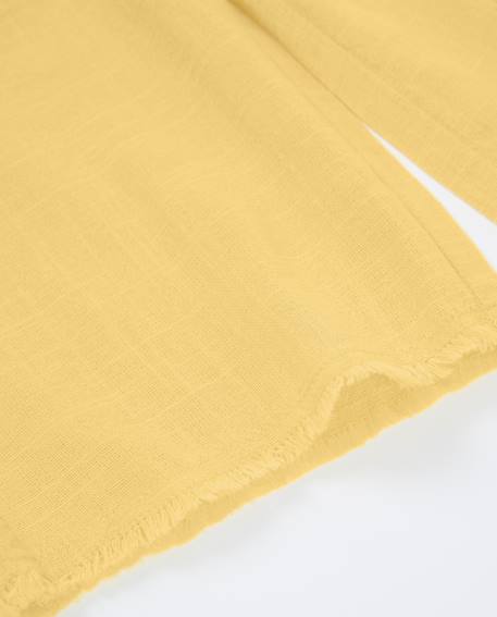 Pantalon pour fille en tissu coupe culotte Jaune 4 - vertbaudet enfant 