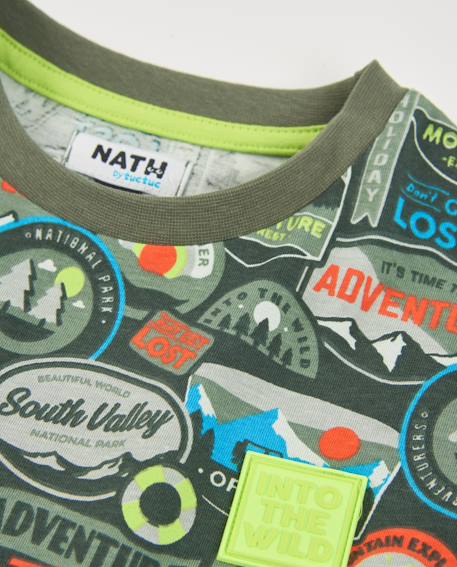 T-shirt garçon en maille à thématique aventurière Vert 3 - vertbaudet enfant 