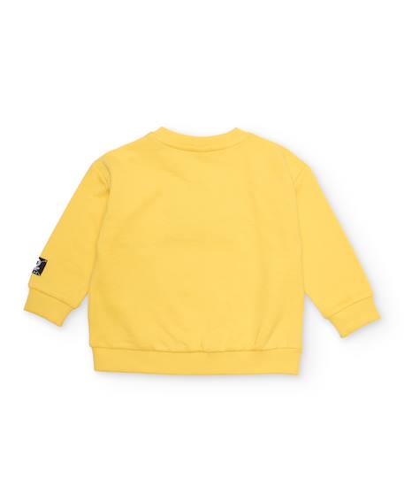 Sweat-shirt en maille pour garçon avec détail en relief Jaune 2 - vertbaudet enfant 