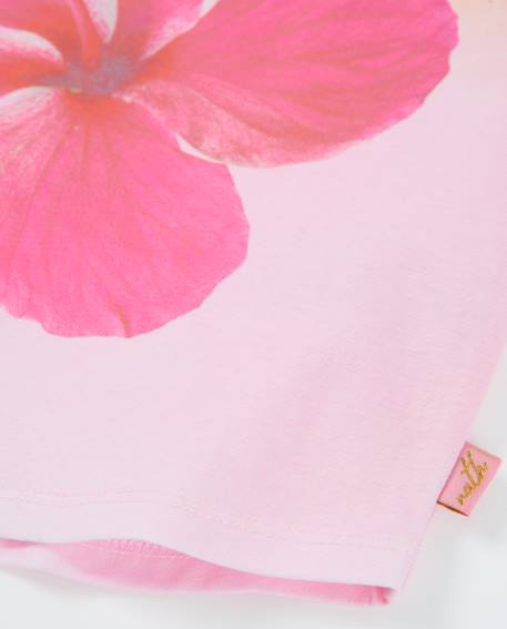T-shirt fille en maille avec imprimé sur le devant Rose 4 - vertbaudet enfant 