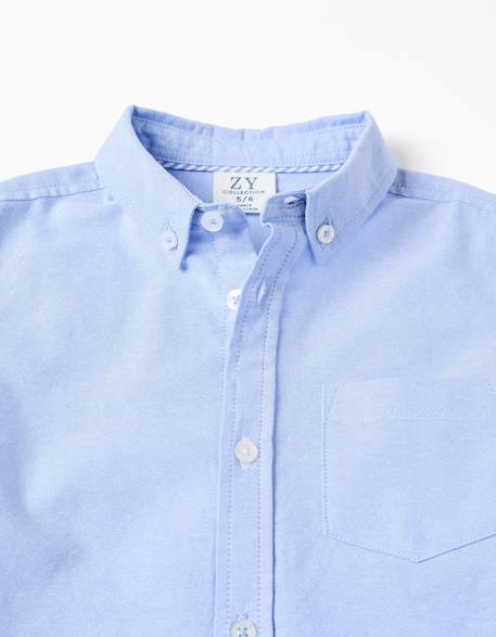 Chemise en coton Blanc+Bleu clair 7 - vertbaudet enfant 