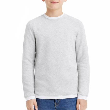Pull garçon manches longues twinn knit neck Gris+Marine+Noir 1 - vertbaudet enfant 