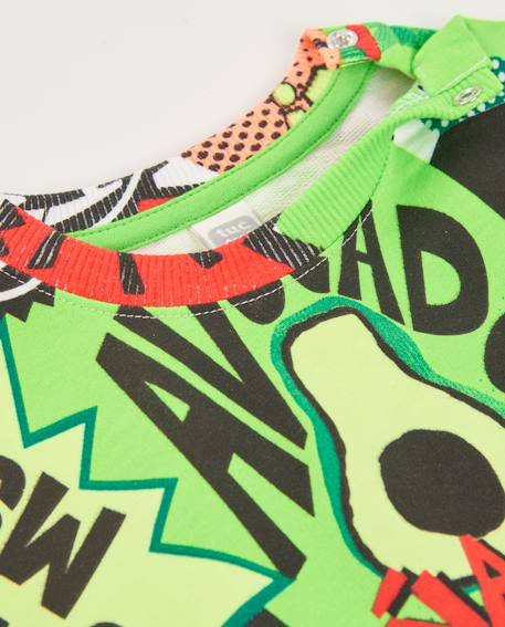 Sweat-shirt garçon en maille avec graphismes de bande dessinée Vert 3 - vertbaudet enfant 
