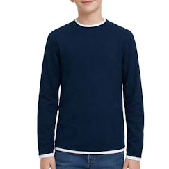 -Pull garçon manches longues twinn knit neck