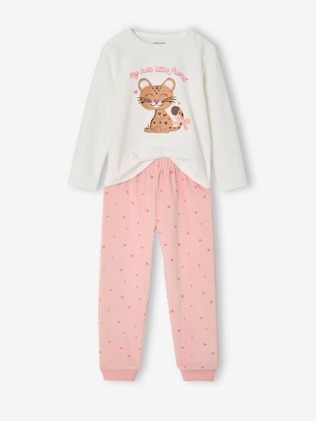 Pyjama fille velours écru 1 - vertbaudet enfant 