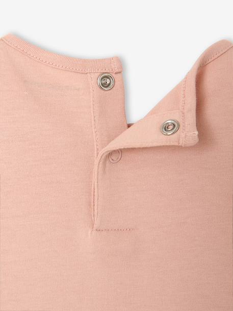 T-shirt manches longues bébé fille rose poudré+vanille 3 - vertbaudet enfant 