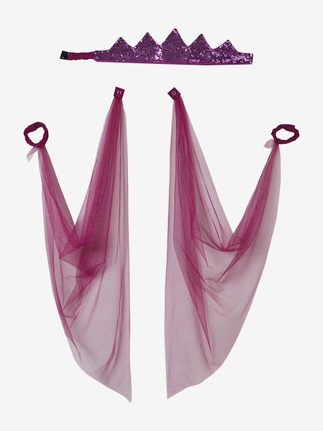 Déguisement de princesse avec voile et couronne bleu+doré+prune+rose 17 - vertbaudet enfant 