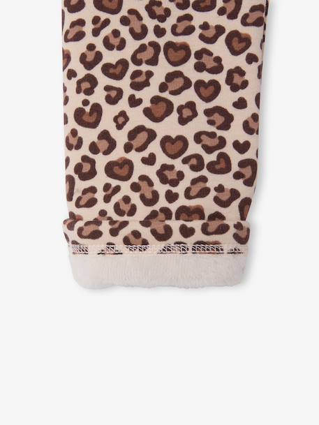 Legging fille doublé maille polaire bois de rose+chocolat+gris imprimé+marron imprimé 18 - vertbaudet enfant 