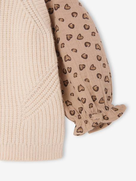 Pull 2 en 1 bébé bleu ciel+écru+rose poudré 6 - vertbaudet enfant 