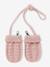 Ensemble bébé fille tricot bonnet snood moufles rose poudré 3 - vertbaudet enfant 