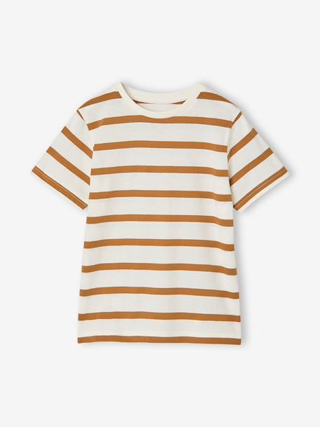 Lot 3 T-shirt manches courtes bleu pétrole+caramel+marine+noix de pécan+vert amande+vert sauge 27 - vertbaudet enfant 