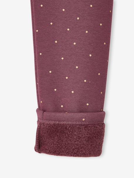 Lot 2 Leggings fille doublés maille polaire anthracite+prune 11 - vertbaudet enfant 