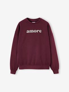 -Sweat fille oversize inscription léopard 