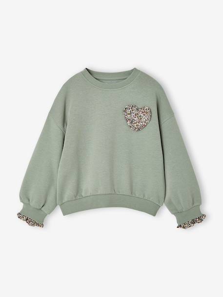 Sweat fille vert de gris 2 - vertbaudet enfant 
