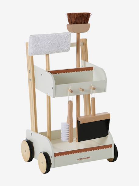 Chariot de ménage en bois FSC® écru 3 - vertbaudet enfant 