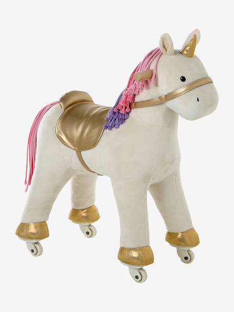 Cheval à roulettes en bois FSC® Grand cheval+Grande licorne+Petit cheval+Petite licorne 24 - vertbaudet enfant 