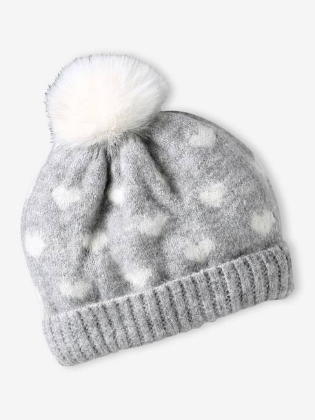 Ensemble bébé fille tricot bonnet, snood et moufles gris chiné 2 - vertbaudet enfant 