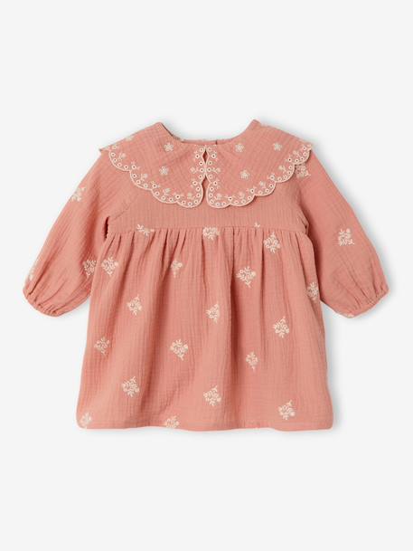Robe bébé fille manches longues abricot 1 - vertbaudet enfant 