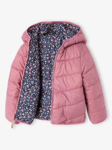 Doudoune fille légère réversible anthracite+mauve+rose pâle 11 - vertbaudet enfant 