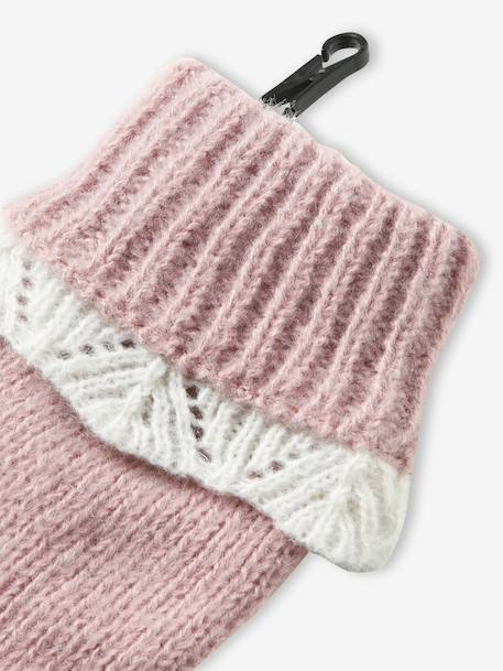 Ensemble fille bonnet, snood et gants en tricot rose pâle 7 - vertbaudet enfant 