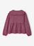 Chemise fille gaze de coton col brodé écru+prune 8 - vertbaudet enfant 