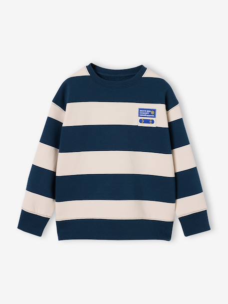 Sweat garçon col rond marine+noisette+pistache 3 - vertbaudet enfant 
