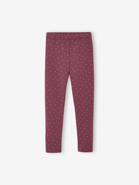 Lot 2 Leggings fille doublés maille polaire anthracite+prune 8 - vertbaudet enfant 