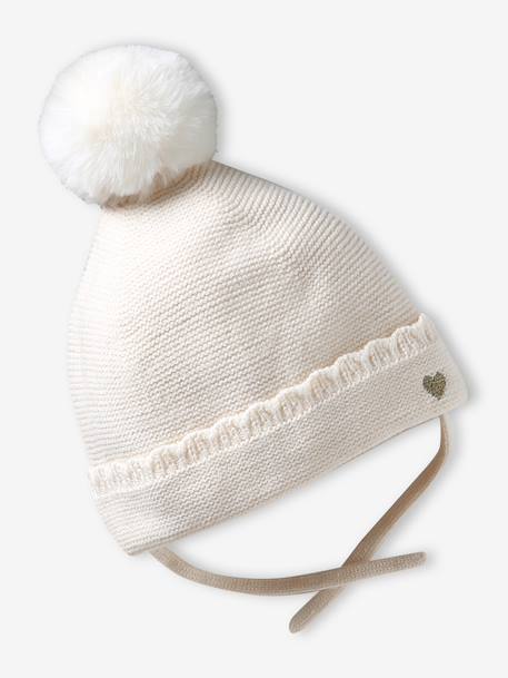 Ensemble bébé fille tricot bonnet snood moufles écru 2 - vertbaudet enfant 