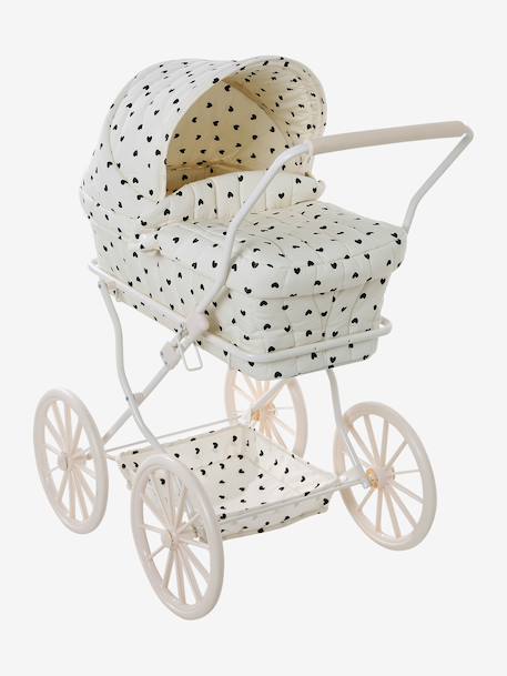 Landau pour poupon Coeur fondant+écru 1 - vertbaudet enfant 