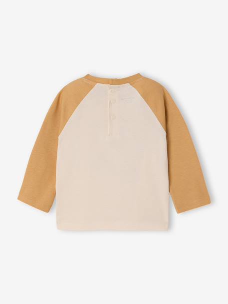 T-shirt bébé manches longues avec imprimé placé devant curry+kaki+marine 4 - vertbaudet enfant 