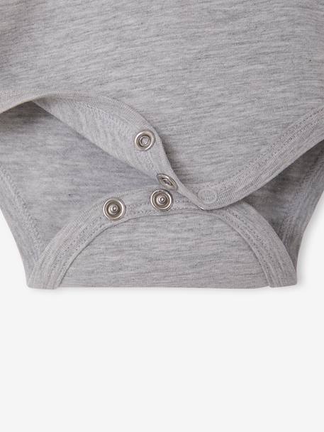 Lot de 2 bodies naissance manches longues col polo gris chiné 8 - vertbaudet enfant 