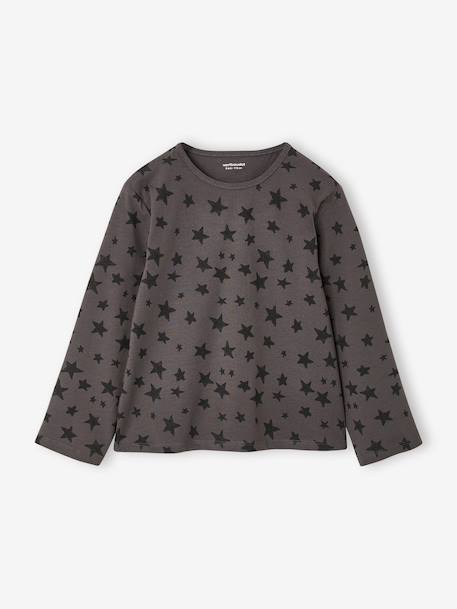 T-shirt manches longues fille écru+gris+marine 4 - vertbaudet enfant 