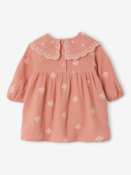 Robe bébé fille manches longues abricot 2 - vertbaudet enfant 