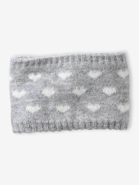 Ensemble bébé fille tricot bonnet, snood et moufles gris chiné 4 - vertbaudet enfant 