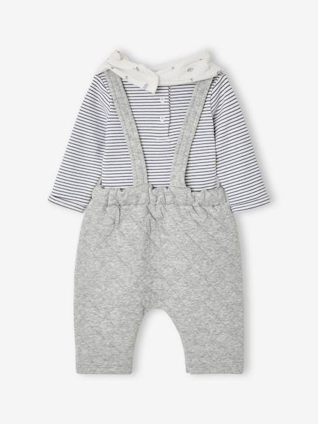 Ensemble 3 pièces bébé personnalisable gris chiné 7 - vertbaudet enfant 