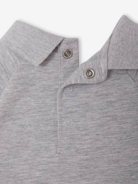 Lot de 2 bodies naissance manches longues col polo gris chiné 9 - vertbaudet enfant 