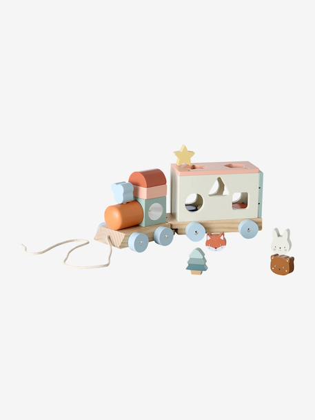 Train d'activités à tirer Happy Forest en bois FSC® écru 4 - vertbaudet enfant 
